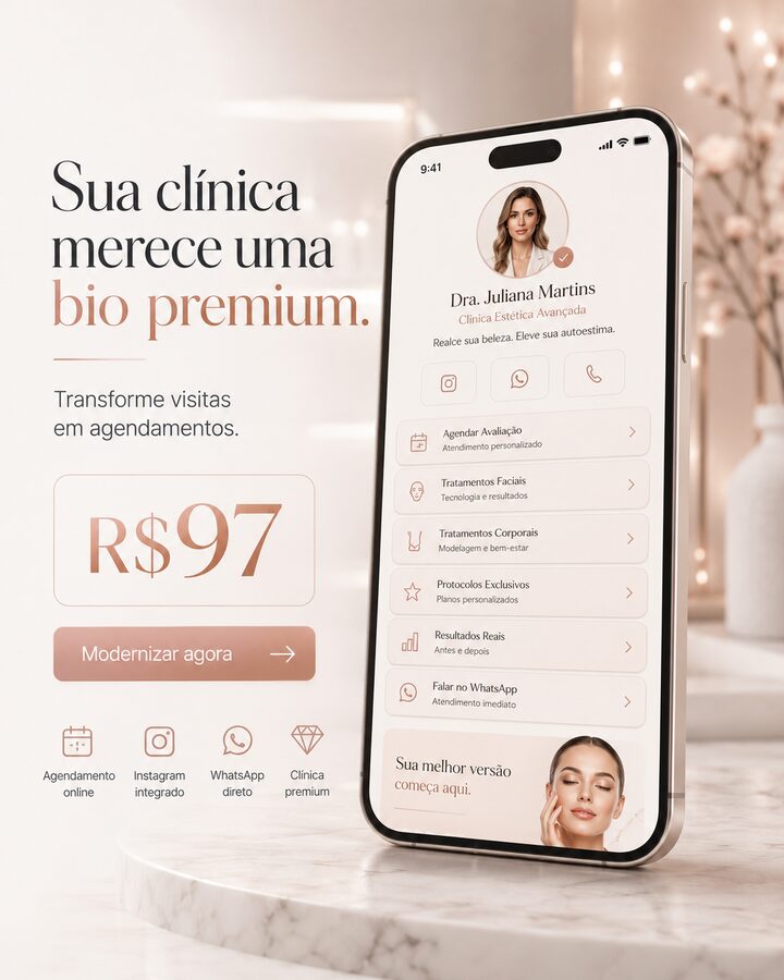 Página MeuLink para Clínica Estética
