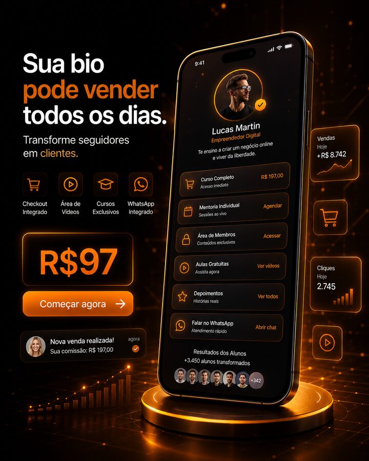 Página MeuLink para Infoprodutor